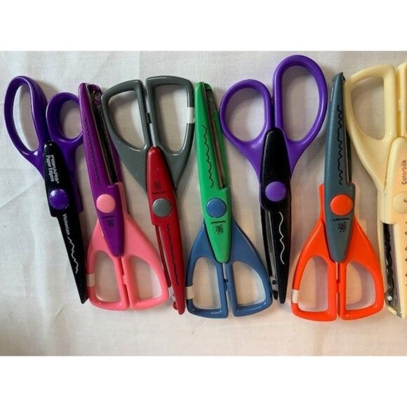 Craft Paper Shapers Scissors Scrapbooking Decorative Edging Set Fun Blades - Picture 3 of 12